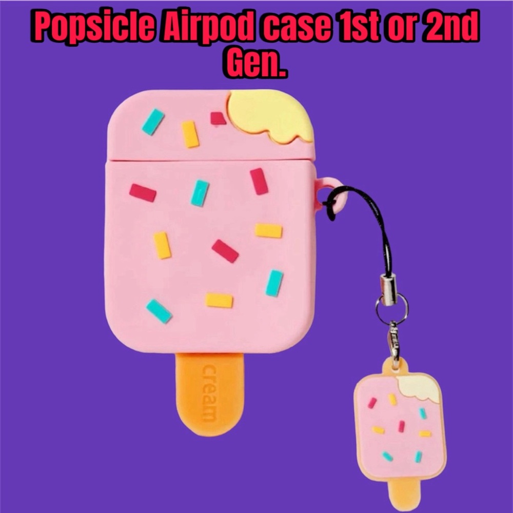 Popsicle Airpod case 1st or 2nd Gen Cute Fashion Trend New Cartoon Fun(Popsicle)